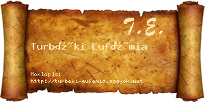 Turbéki Eufémia névjegykártya